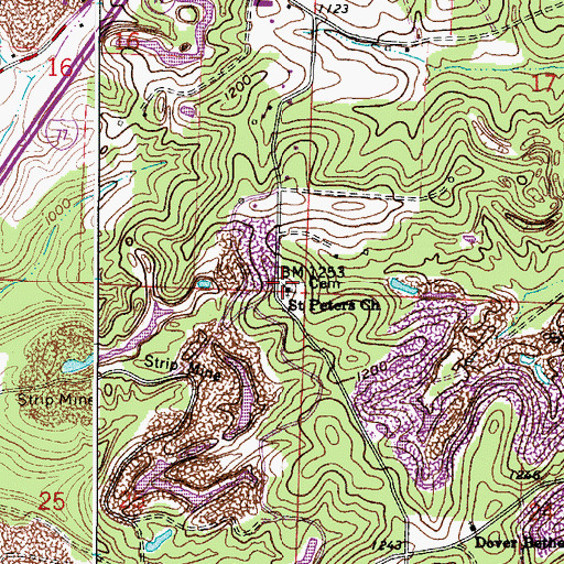 Topographic Map of WNPQ-FM (New Philadelphia), OH