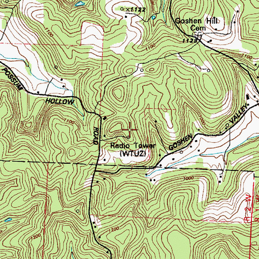 Topographic Map of WTUZ-FM (Uhrichsville), OH