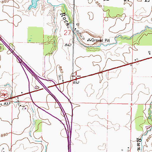 Topographic Map of WVZX-FM (Upper Sandusky), OH
