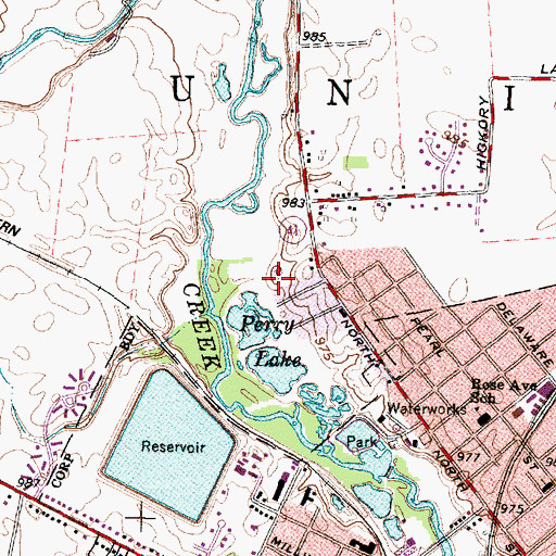 Topographic Map of WCHO-FM (Washington Court House), OH