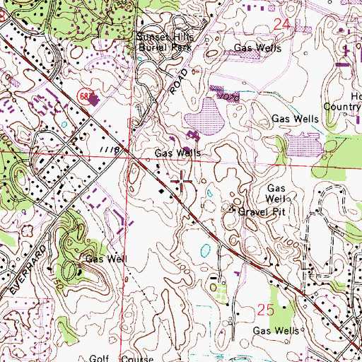 Topographic Map of WOAC-TV (Canton), OH