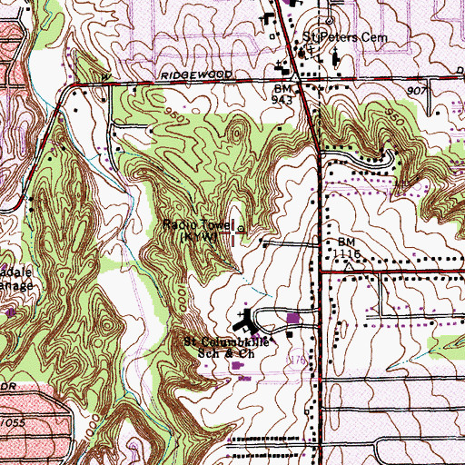 Topographic Map of WKYC-TV (Cleveland), OH