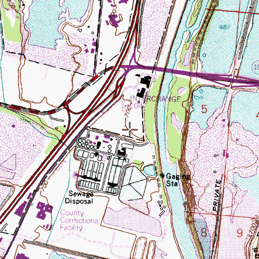 Topographic Map of WSYX-TV (Columbus), OH