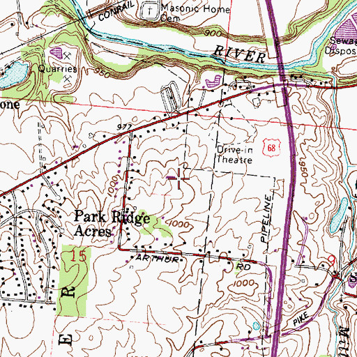 Topographic Map of WTJC-TV (Springfield), OH
