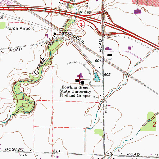 Topographic Map of Bowling Green State University - Firelands, OH