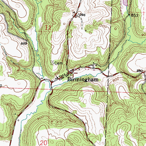 Topographic Map of Birmingham, OH