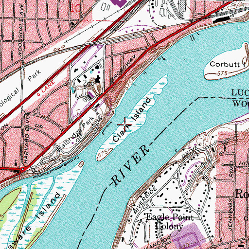 Topographic Map of Clark Island, OH