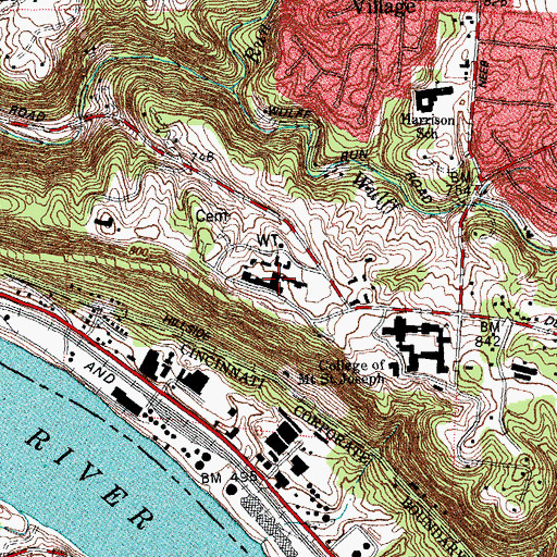 Topographic Map of College of Mount Saint Joseph, OH