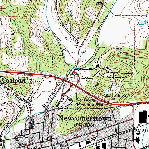 Topographic Map of College Street Church, OH