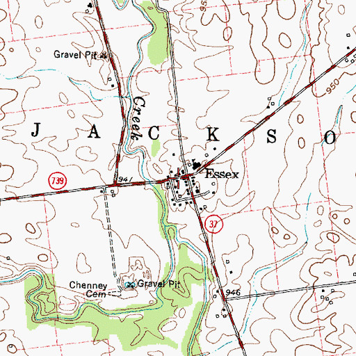Topographic Map of Essex, OH