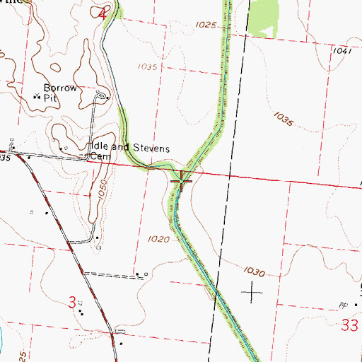 Topographic Map of Glady Creek, OH