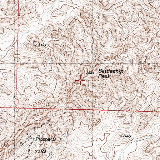 Topographic Map of Battleship Peak, AZ
