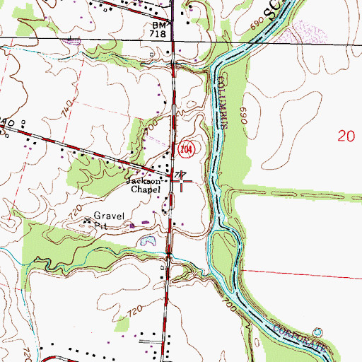 Topographic Map of Jackson Chapel United Methodist Church, OH