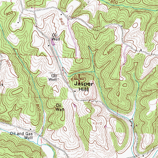 Topographic Map of Jasper Hill, OH