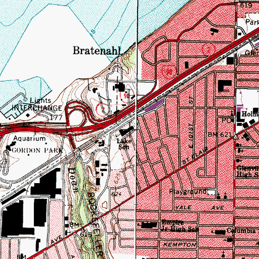 Topographic Map of Lake School, OH