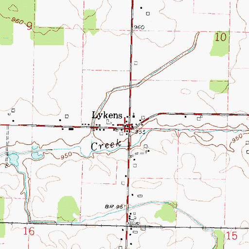 Topographic Map of Lykens, OH