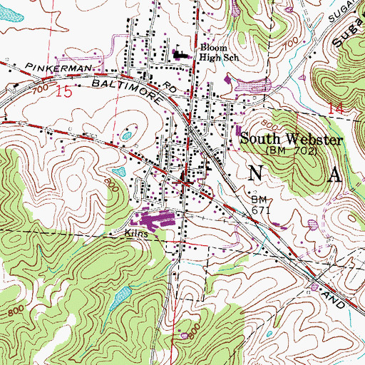 Topographic Map of South Webster, OH