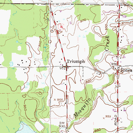 Topographic Map of Triumph, OH