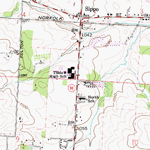 Topographic Map of Tuslaw High School, OH