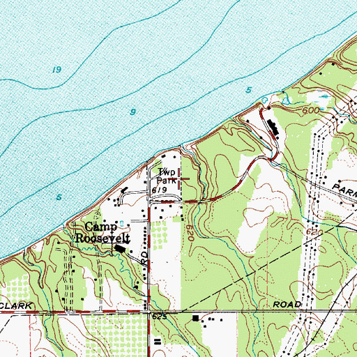 Topographic Map of Township Park, OH