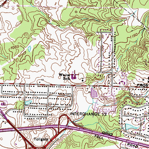 Topographic Map of Waite Elementary School, OH