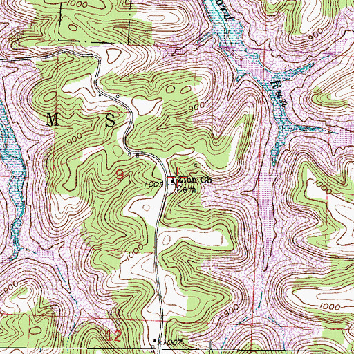 Topographic Map of Zion Evangelical Lutheran Church, OH