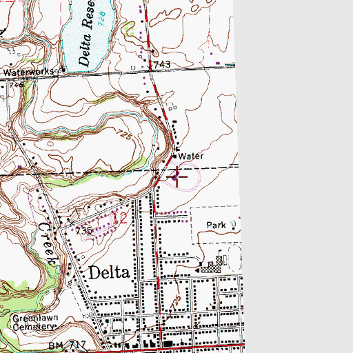 Topographic Map of Pike-Delta-York High School, OH