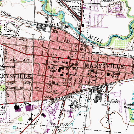 Topographic Map of First United Methodist Church, OH