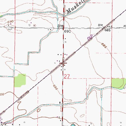 Topographic Map of Winters Station, OH
