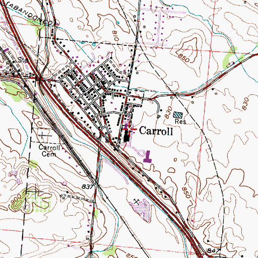 Topographic Map of Carroll Elementary School, OH