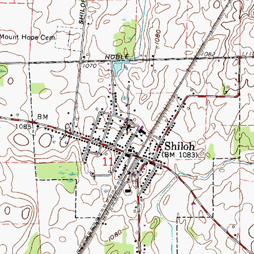 Topographic Map of Shiloh Middle School, OH