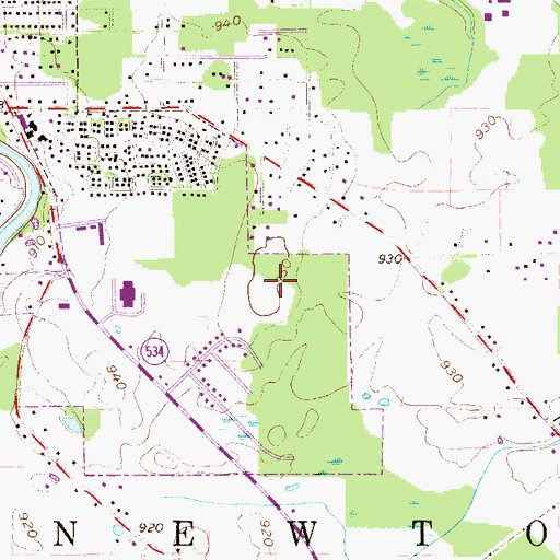 Topographic Map of Newton Falls High School, OH
