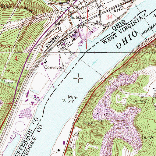 Topographic Map of Lock and Dam Number 11 (historical), OH