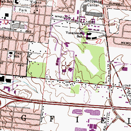 Topographic Map of Clark Technical College, OH