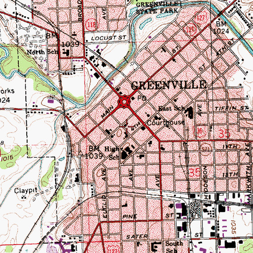 Topographic Map of Saint Paul United Church of Christ, OH