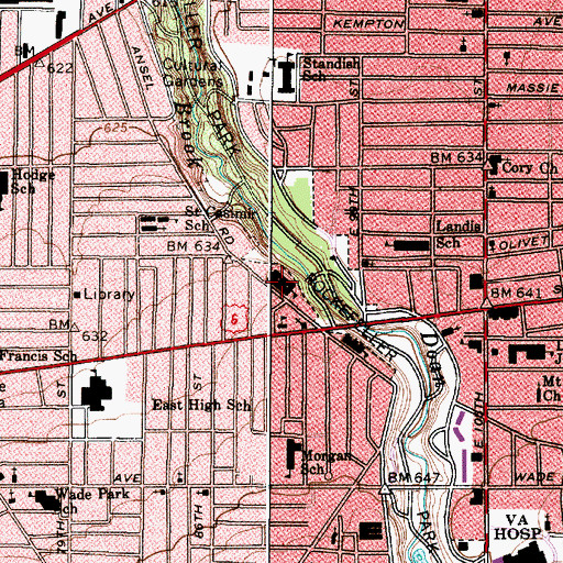 Topographic Map of Saint Marys Seminary, OH