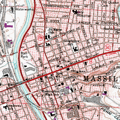 Topographic Map of Saint John Lutheran Church, OH
