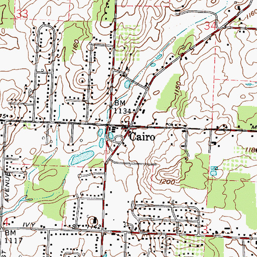 Topographic Map of Saint Jacobs United Church of Christ, OH