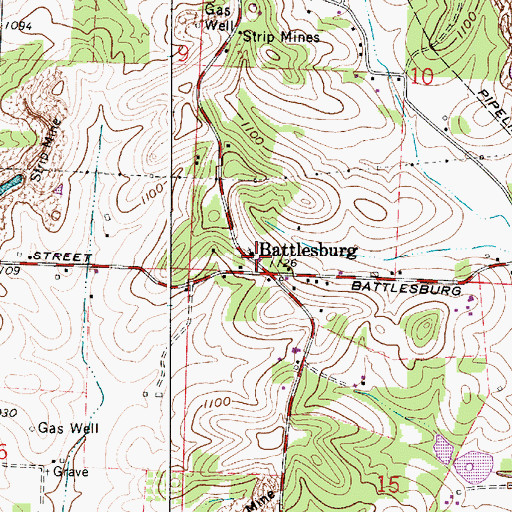 Topographic Map of Asbury United Methodist Church, OH