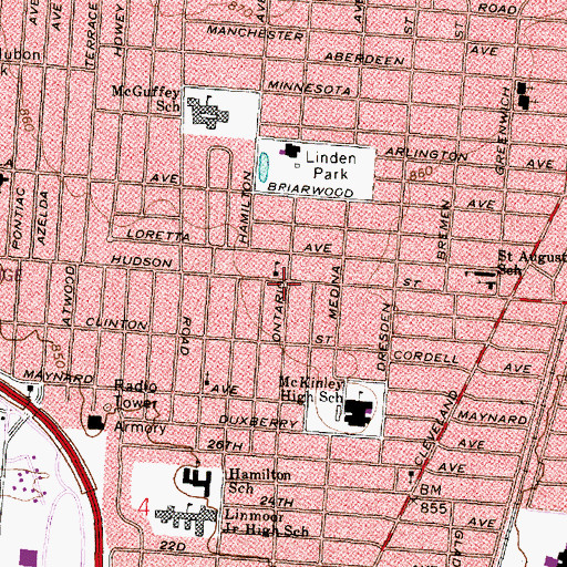 Topographic Map of Pathway to Power Baptist Church, OH