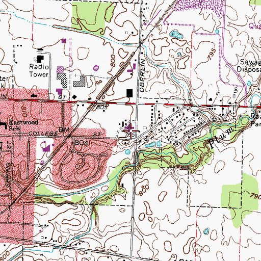Topographic Map of Green Acres Childrens Home, OH