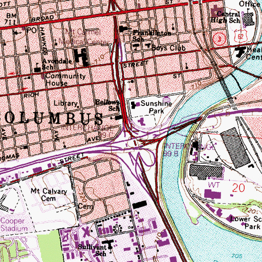 Topographic Map of Interchange 99C, OH