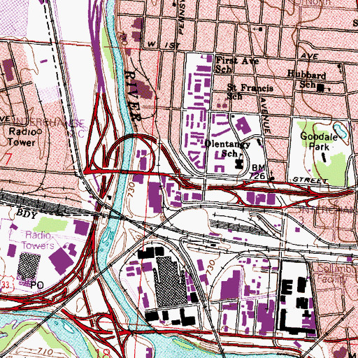 Topographic Map of Interchange 2D, OH
