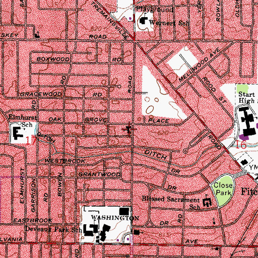 Topographic Map of Reformation Lutheran Church, OH
