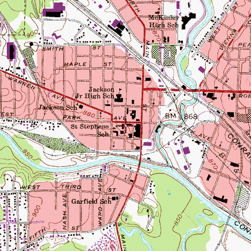 Topographic Map of Saint Stephen Catholic Church, OH
