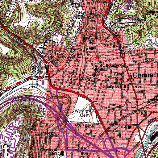 Topographic Map of Saint Philips Episcopal Church, OH