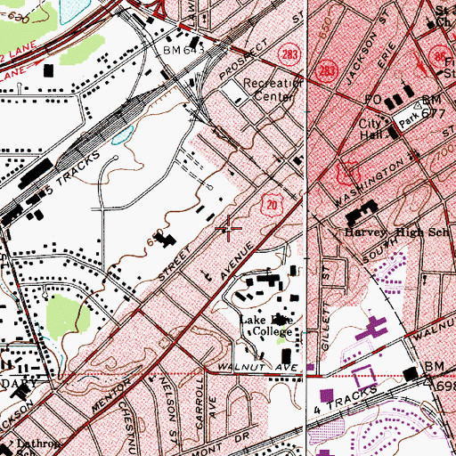 Topographic Map of Saint John Baptist Church, OH