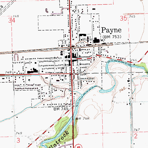 Topographic Map of Saint James Lutheran Church, OH