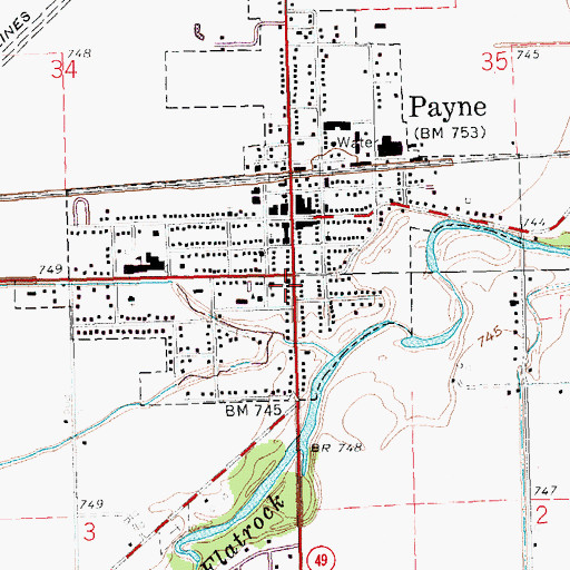 Topographic Map of Saint Paul United Methodist Church, OH