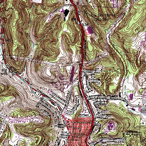 Topographic Map of Southern Ohio College, OH